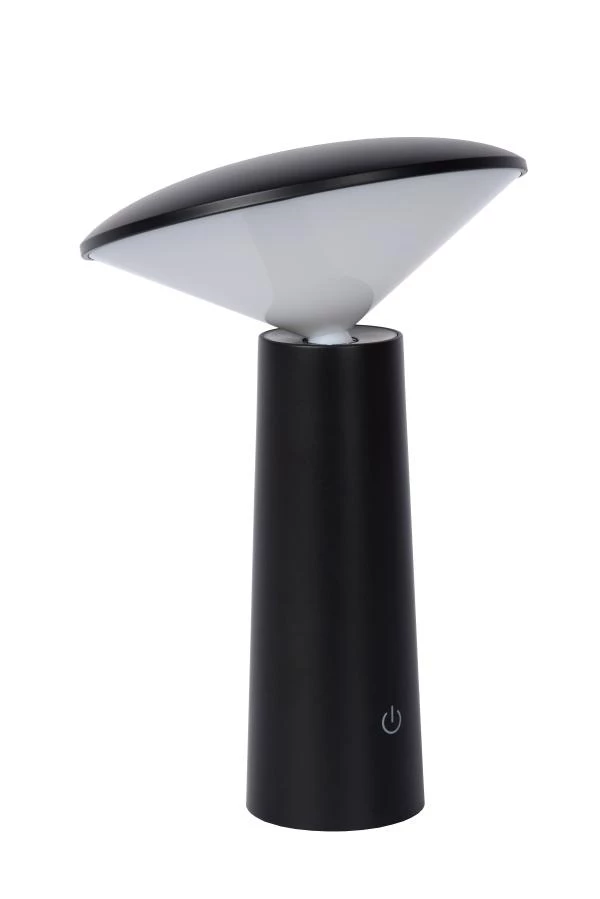 Lucide JIVE - Lampe de table Rechargeable Intérieur/Extérieur - Batterie/Piles - Ø 13,7 cm - LED Dim. - CCT - 1x3W 2800K/6500K - IP44 - Noir - éteint